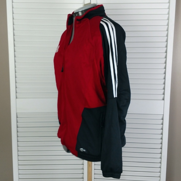 Adidas climacool zip track jacket red black Men S - Picture 3 of 9